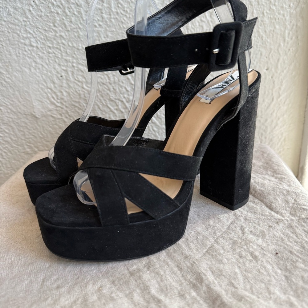 Zara Suede Platform Heels